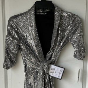Crystal Doll Silver Sequin Dress